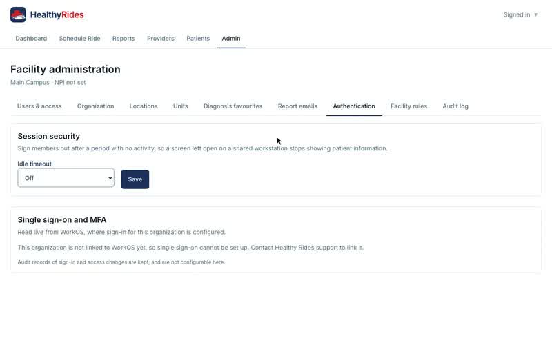 Authentication: idle timeout and single sign-on, Session security