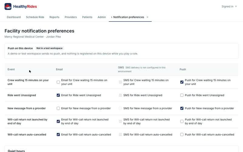 Notification preferences, Choosing your alerts